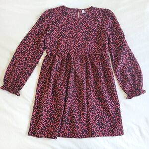 BP. Women's Floral Print Dress Small Black Graphic Blooms Long‎ Sleeve Dress
